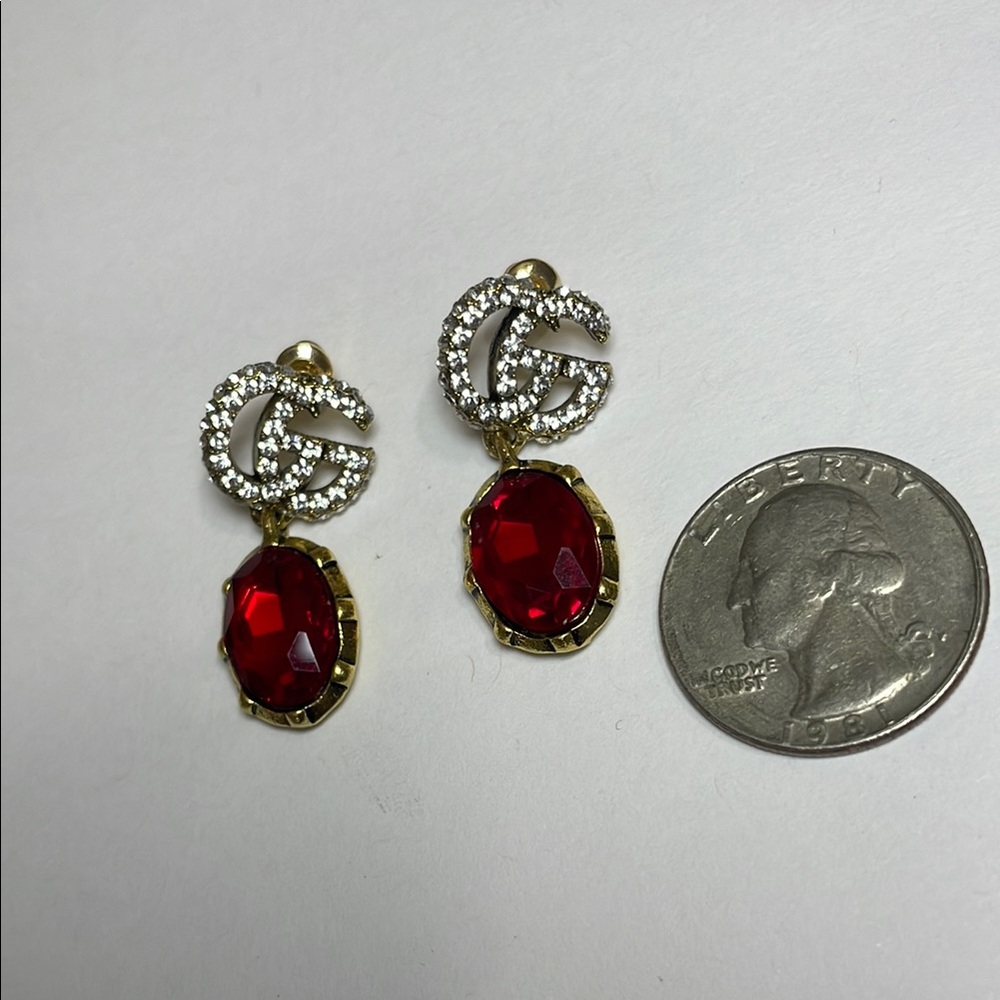 Gucci Gold and Red Earrings